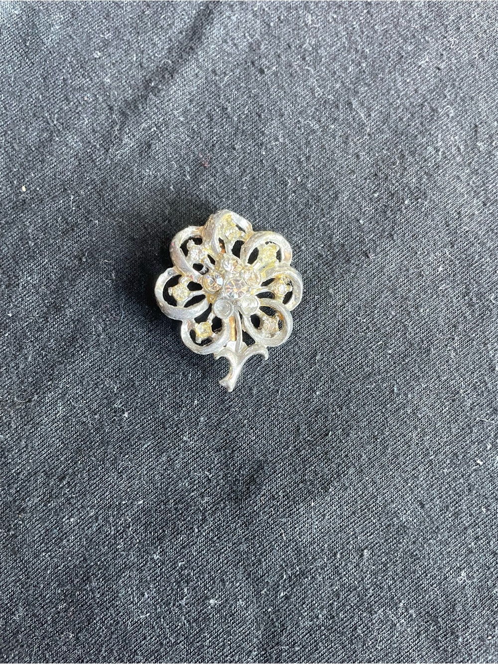 Silver Floral Crystal Brooch - Women Jewelry